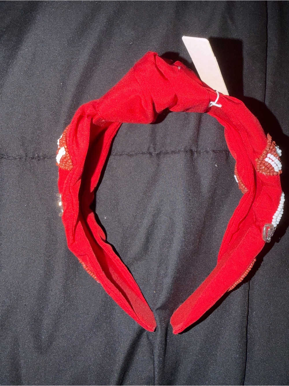Red Knotted Beaded Headband - Women Accessories